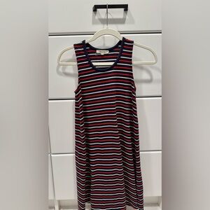 Madewell women’s sz XXS navy/red/white a line striped tank dress